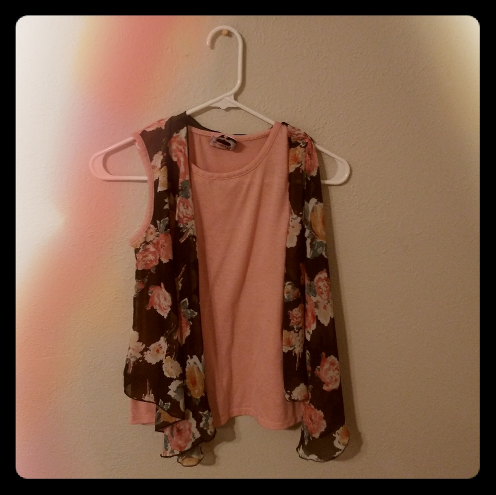 Cute Pink Open Sleeved Shirt